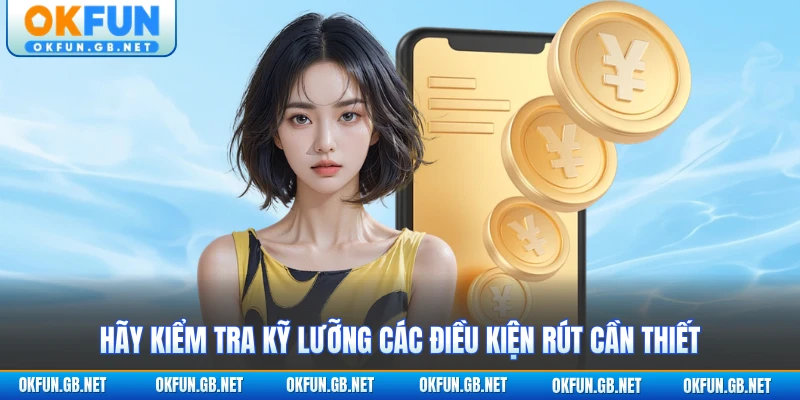 Rút Tiền OKFUN 3 Hãy kiểm tra kỹ lưỡng các điều kiện rút cần thiết